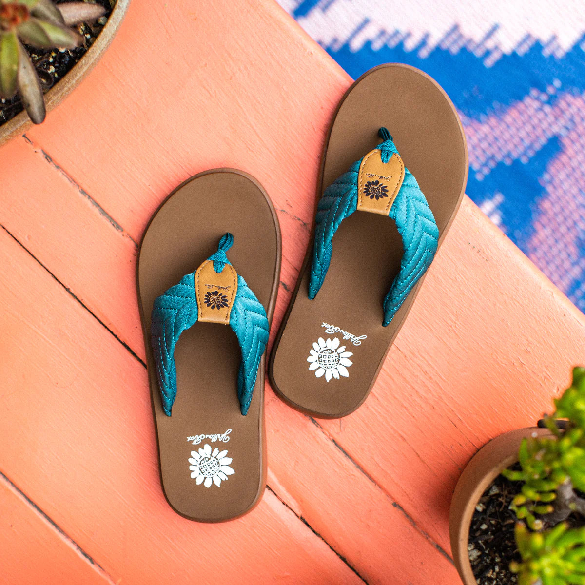 Women's Yellow Box Grant Flip-Flops