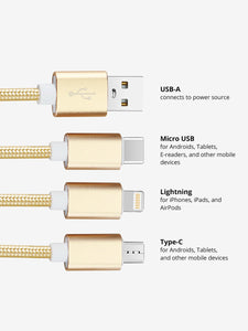 Ellie Rose-3-in-1 Keychain Charging Cable