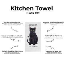 E&S Pets-Black Cat Towel