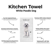 E&S Pets-White Poodle Kitchen Towel