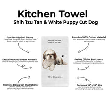 E&S Pets-Tan&White Shih Tzu Kitchen Towel