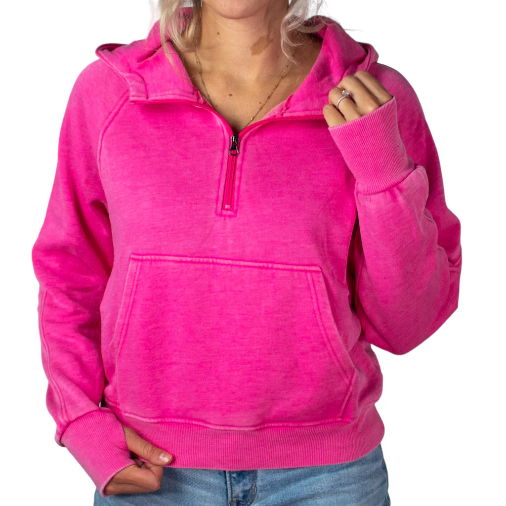 Girlie Girl-Half Zip Hoodie