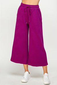 See and Be Seen-Textured SS Sweatshirt/Wide Leg Pant Set