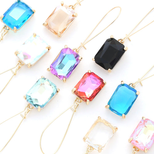 Rectangle Crystal Dangle Earring