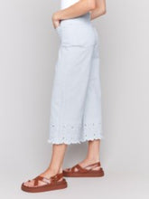 Charlie B-Wide Leg Crop Pant w/ Scallop Hem