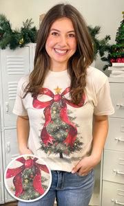 Sugar Stitch-Rhinestone Bow Christmas Tree