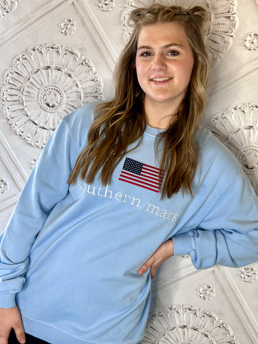 Southern Marsh-Seawash Sweatshirt American Flag