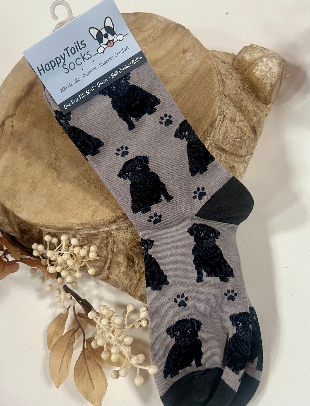 E&S Pets-Pug Black Socks