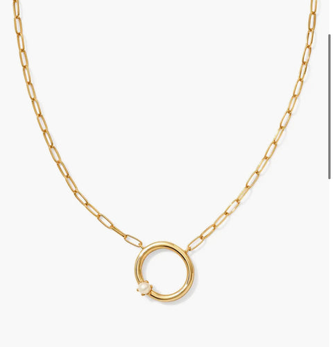 Kendra Scott-Pearl Letter O Short Pendant Necklace