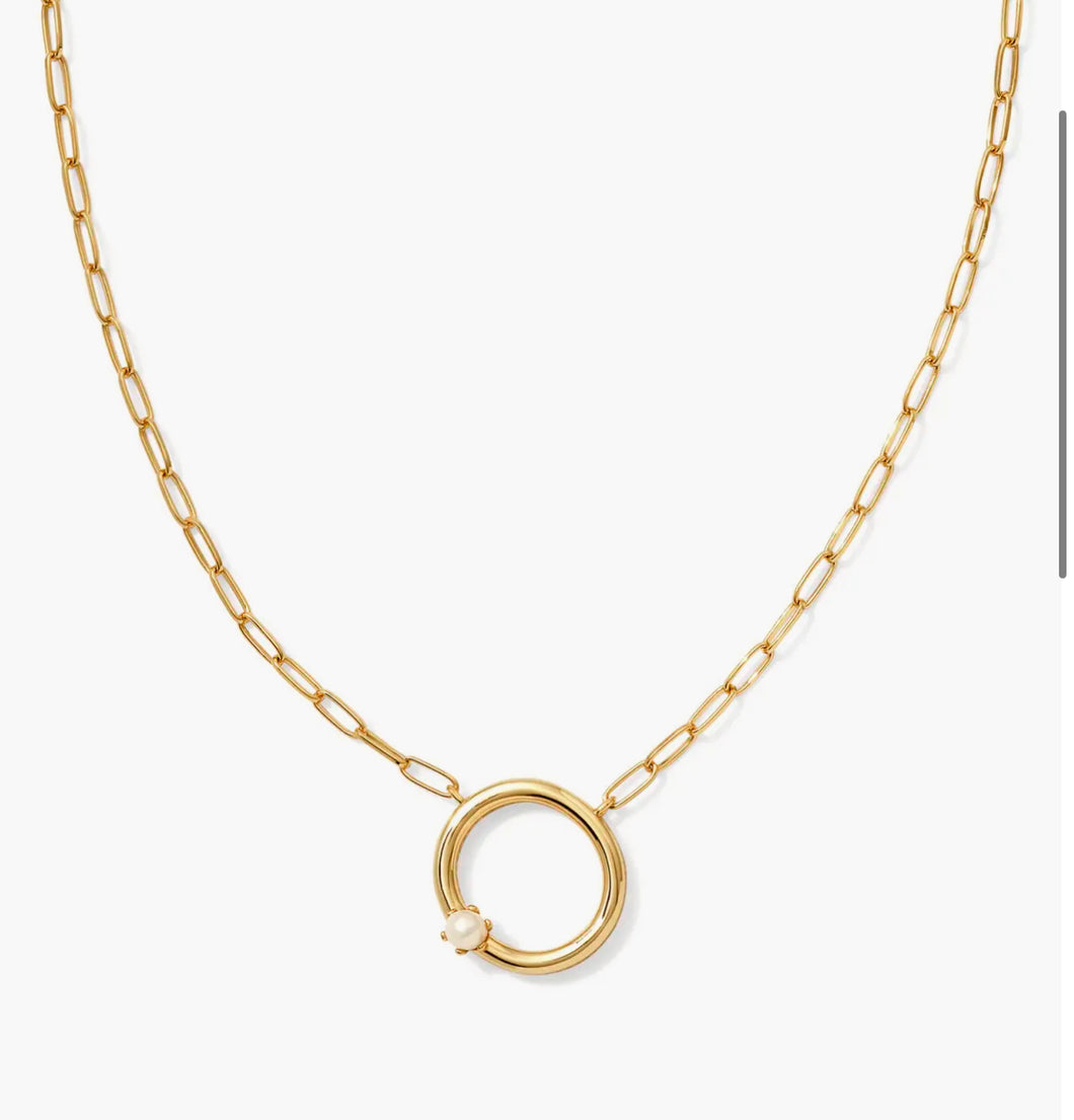 Kendra Scott-Pearl Letter O Short Pendant Necklace