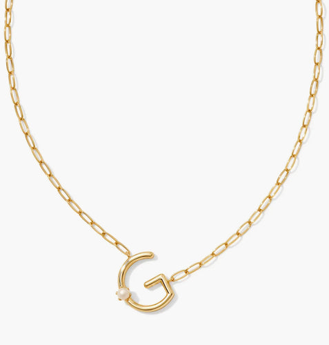 Kendra Scott-Pearl Letter G Short Pendant Necklace