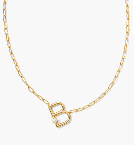 Kendra Scott-Pearl Letter B Short Pendant Necklace