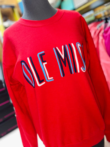 Printed Cotton Co-Ole Miss Sweatshirt