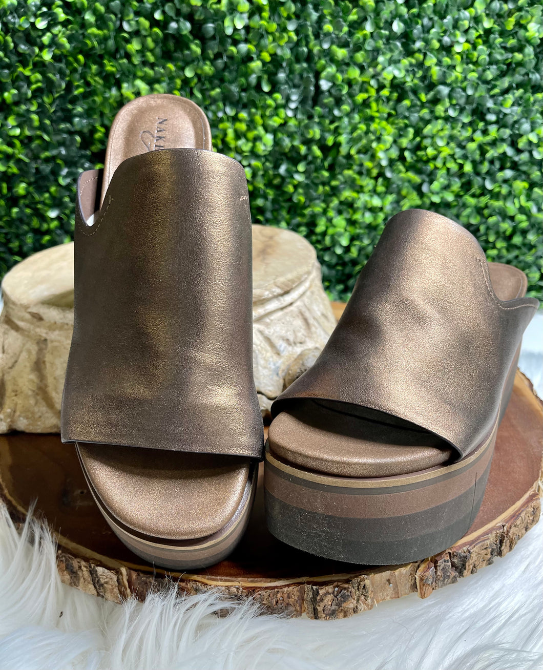 NAKED FEET - FLOW in BRONZE Platform Sandals