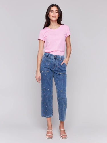 Charlie B-Embroidered Pork Chop Pocket Pant