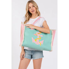 Hana-Embroidered Design Patch Fringe Tote
