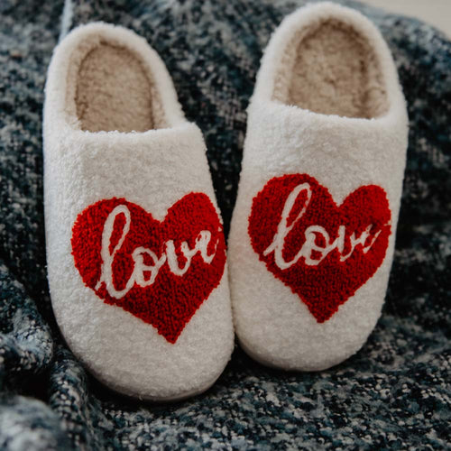 Katydid-Red Heart Love Slippers