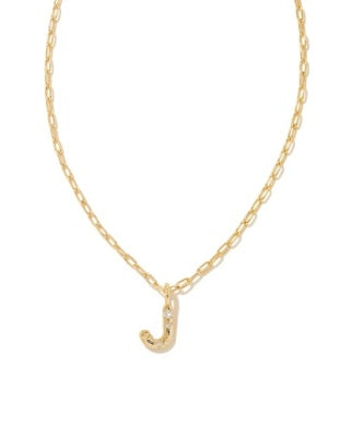 Kendra Scott-Crystal Letter J Short Pendant Necklace