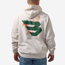 Burlebo-Fleece Hoodie - Duck Flying B (Green) Logo