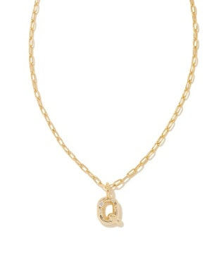 Kendra Scott-Crystal Letter Q Short Pendant Necklace