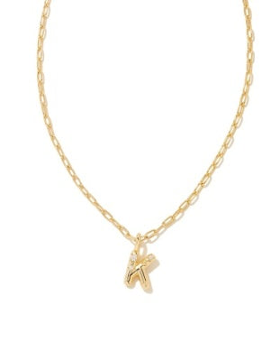 Kendra Scott-Crystal Letter K Short Pendant Necklace